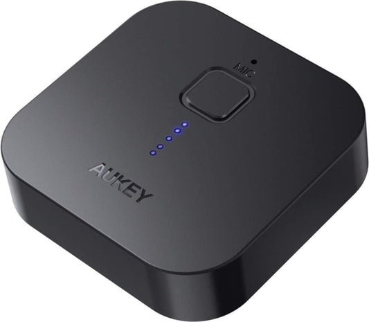 Aukey BR-C1 - Bluetooth Audio Receiver - Dual Device Link - 18 uur speeltijd - Zwart