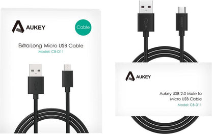 Aukey CB-D11 20AWG 3,2 meter 320 cm Micro USB 2.0 Quick Charge 3.0-kabel