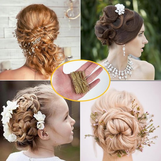 200 stuks haarspelden, 6 cm U-vormige haarspelden, goud, bobby pins voor vrouwen, dames, meisjes, kinderen, haarspeld, onzichtbare golvende haargreep, haarclip, haaraccessoires (goud)