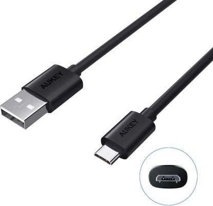 Aukey CB-D17 datakabel snellaadkabel 2.0/ 3.0 Micro USB kabel 6 stuk (1 x 3M, 1 x 2M, 2 x 1M, 2 x 0.3M) met Micro USB naar Type C / USB-C adapter (2 in 1) voor tablet, Samsung, Huawei, Xiaomi en meer