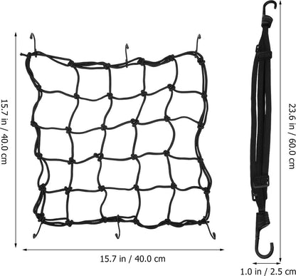 Bagage riem met bagagenet - Haak - Bagagenet - Goed beschermingseffect - Geschikt voor gebruik op motorfietsen, fietsen, paddleboards, kajaks, quads, kano's en bromfietsen