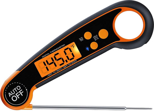 Digitale vleesthermometer  - Twee pakken - LCD Waterbestendige Snellees-Systeem - USB Aansluiting -bliksemsnelle braadthermometer-nauwkeurige meetwaarden met achtergrondverlichting-keukenthermometer - direct aflezen