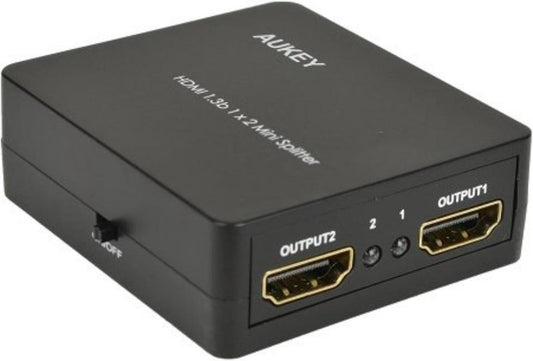 Aukey HA-H01 1x2-poorts HDMI 1.3b mini-splitter, zwart