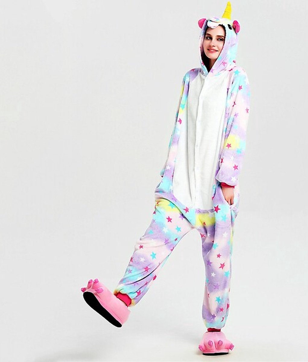 Cute Unicorn Onesie Stars Fancy Dress - Adults &amp; Children - M (160-167cm)