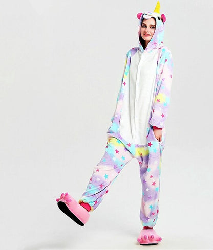 Cute Unicorn Onesie Stars Fancy Dress - Adults &amp; Children - M (160-167cm)