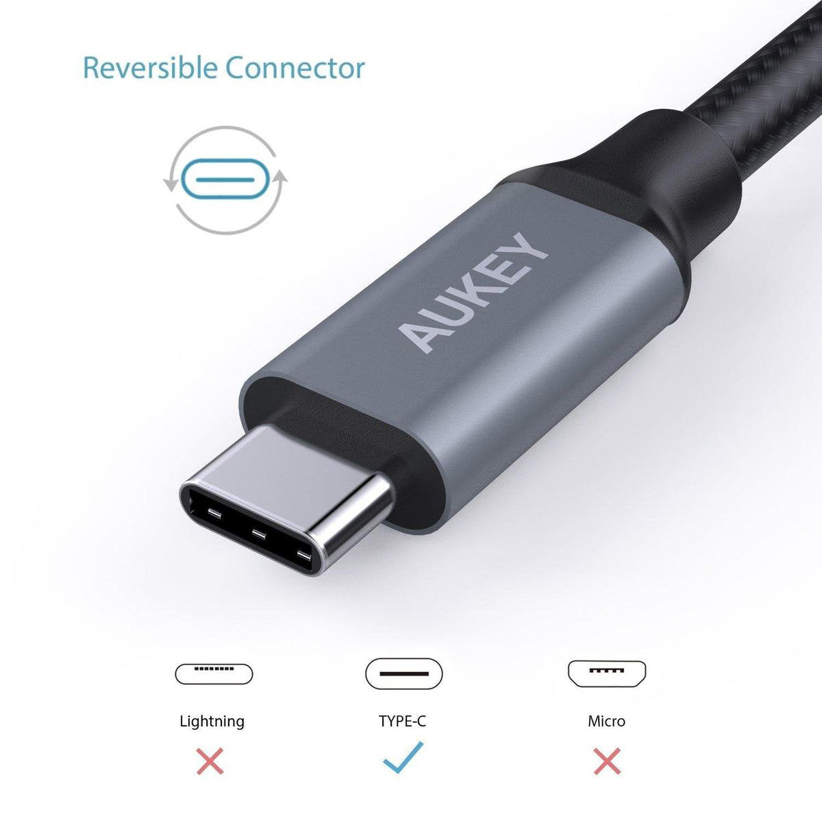 Aukey USB-C cable CB-CD3 - 2m - Black