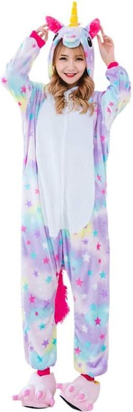 Eenhoorn Onesie Sterren Verkleedkleding - Volwassenen & Kinderen - XS (1.40 - 1.46 cm)