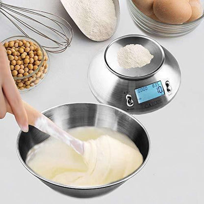 Combideal keukengerei - Camry Digitale Keukenweegschaal EK4150 - Roestvrij staal - 5kg + Instant Read-vleesthermometer - LCD-display Digitale voedselthermometer