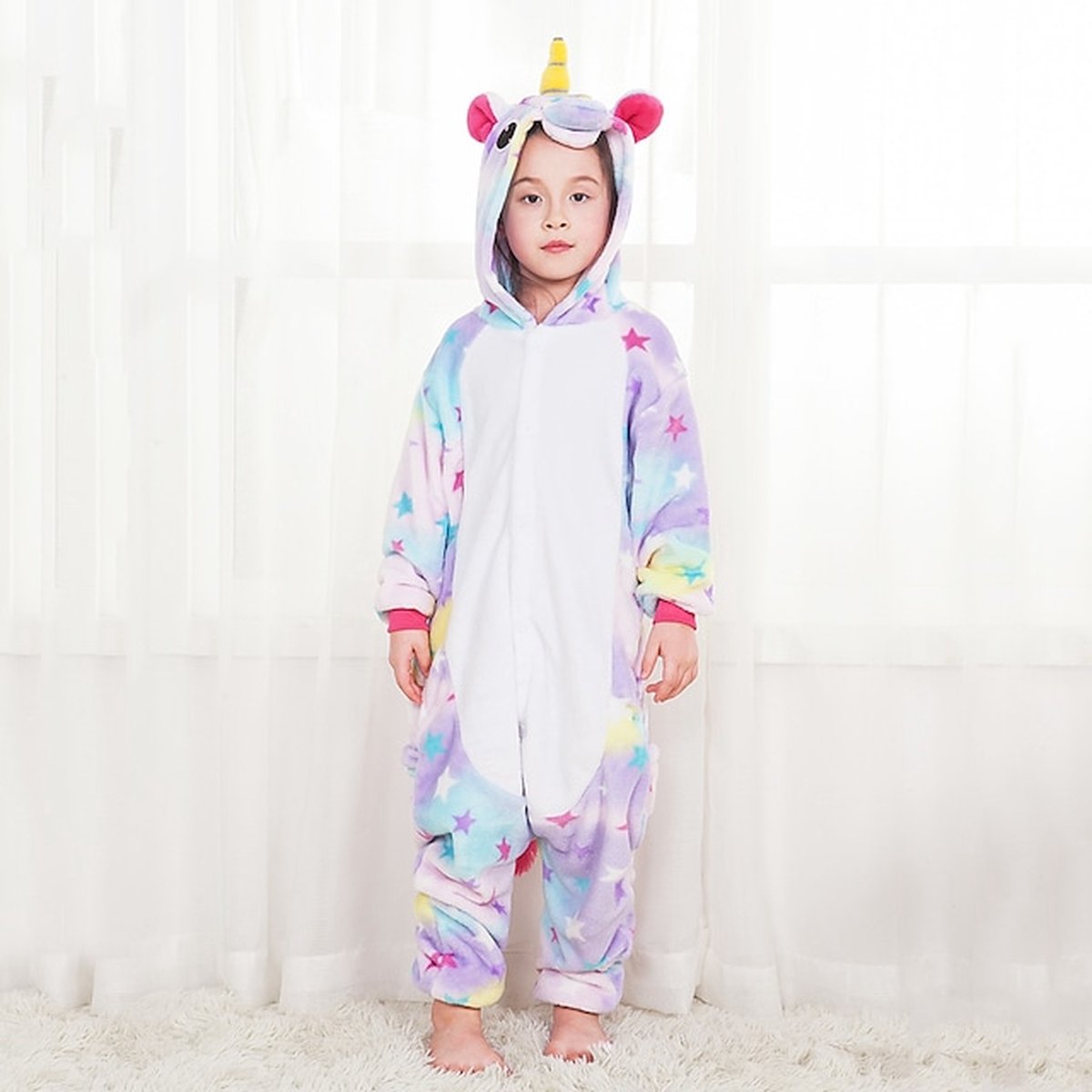 Cute Animal Onesie - Stars Unicorn - Size 125 (138-146CM) - Pajamas - Jumpsuit - Costumes - Pajamas - Sleepwear - Theme party - Fancy dress - Carnival clothing - Women - Men - Children - Halloween