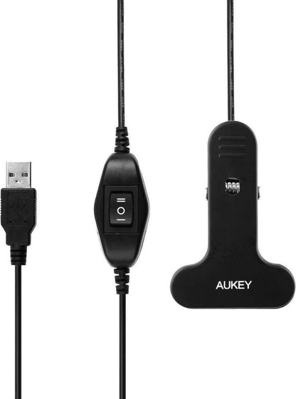 Aukey LT-ST8 - zwart USB Led bureaulamp - met klem 3W - 360° verstelbaar -2 standen - helderlicht en dimlicht