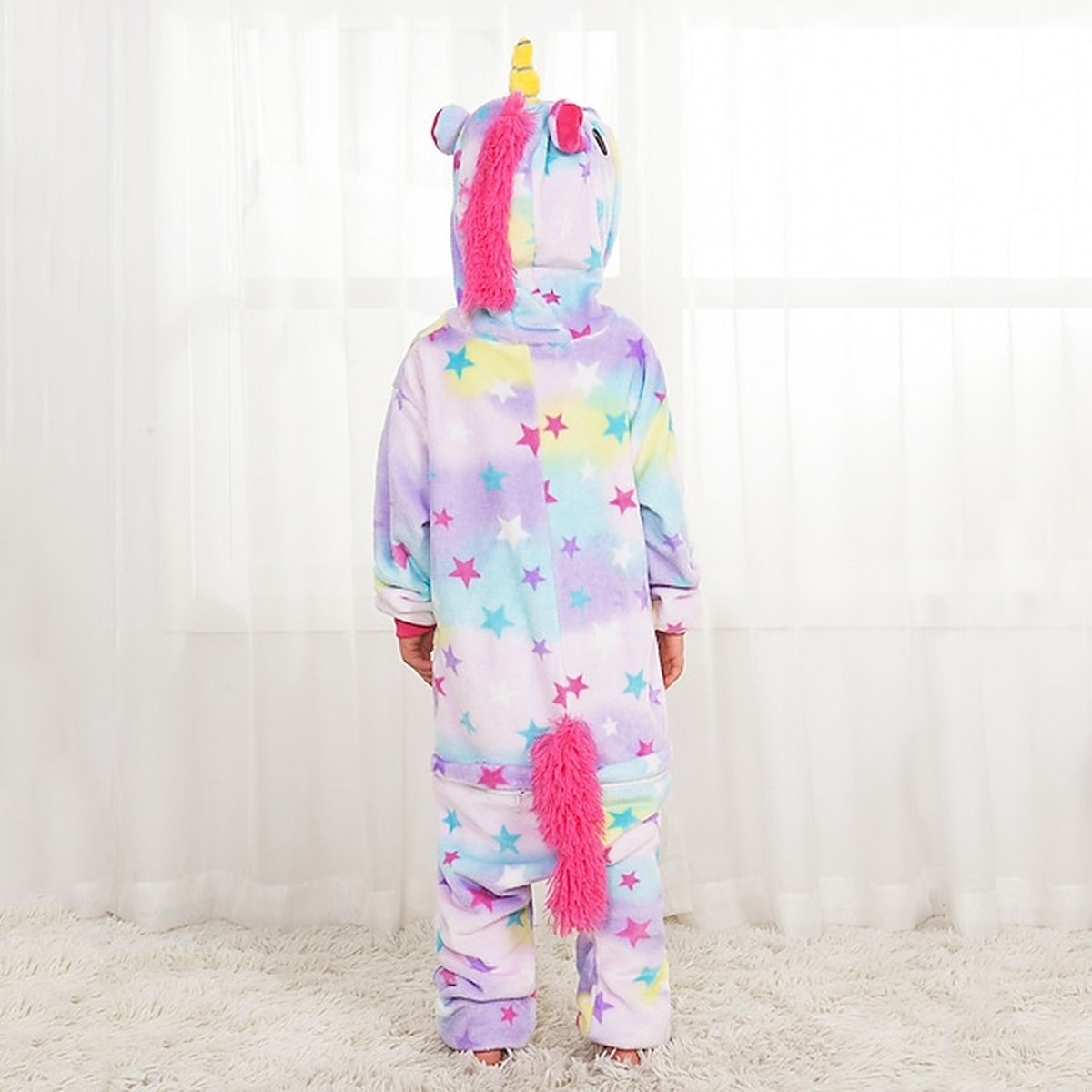 Cute Animal Onesie - Stars Unicorn - Size 125 (138-146CM) - Pajamas - Jumpsuit - Costumes - Pajamas - Sleepwear - Theme party - Fancy dress - Carnival clothing - Women - Men - Children - Halloween