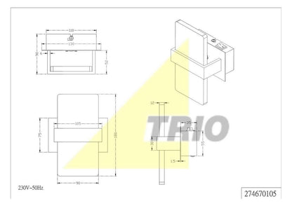 Wall lamp Trio Leuchten Platon - Aluminum