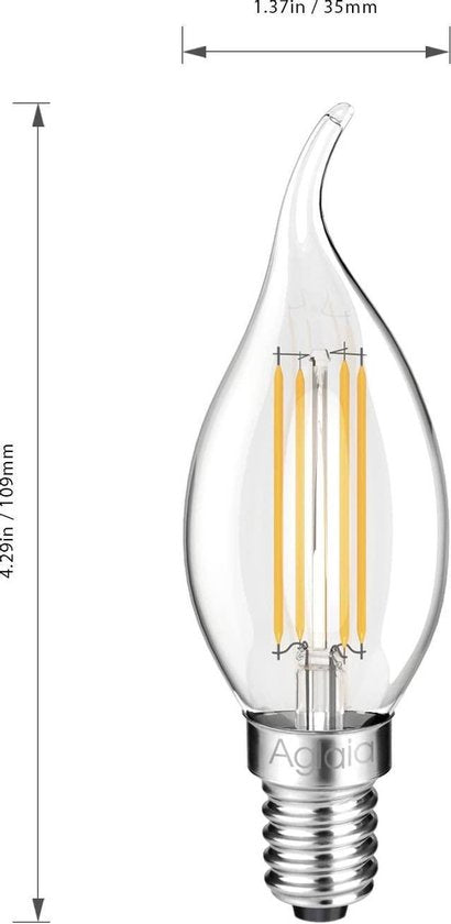 Aglaia LT-B12 Retro-design LED-lampen- 3.5 W E14 - set van 4 TL-lampen