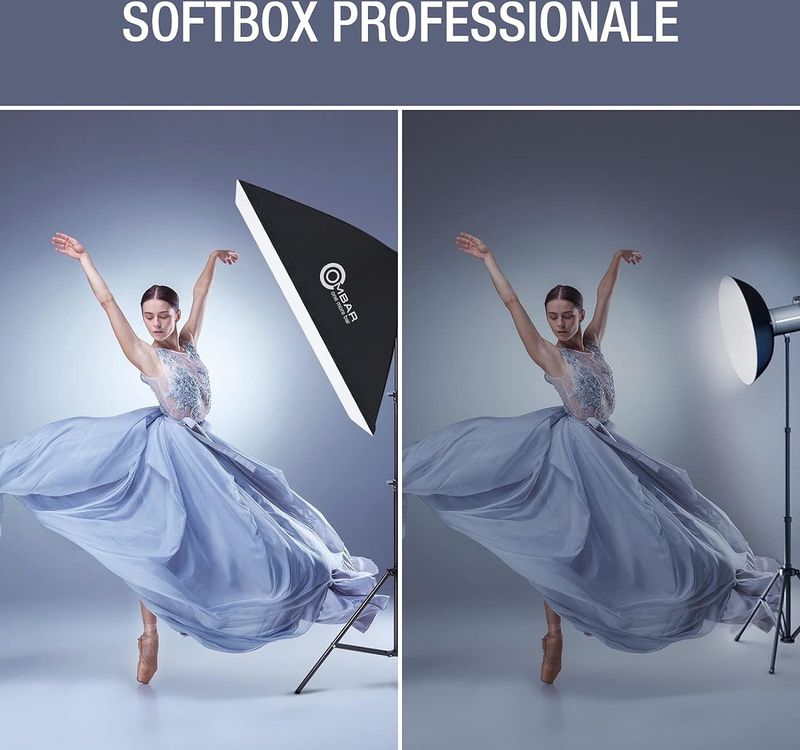 Ombar YX-507002 - Softbox - Photography Studio Dotography Set - 50 x 70 cm - 135 W E27 5500 K lamp