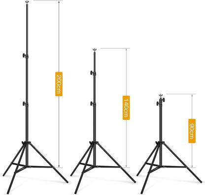 OMBAR YX-2030-1 Verstelbare foto-achtergrondstandaard - 2x3m - Voor portretten, productfotografie en video-opnamen - Telescopische fotostandaard met 4 achtergrondclips en 2 zandzakken