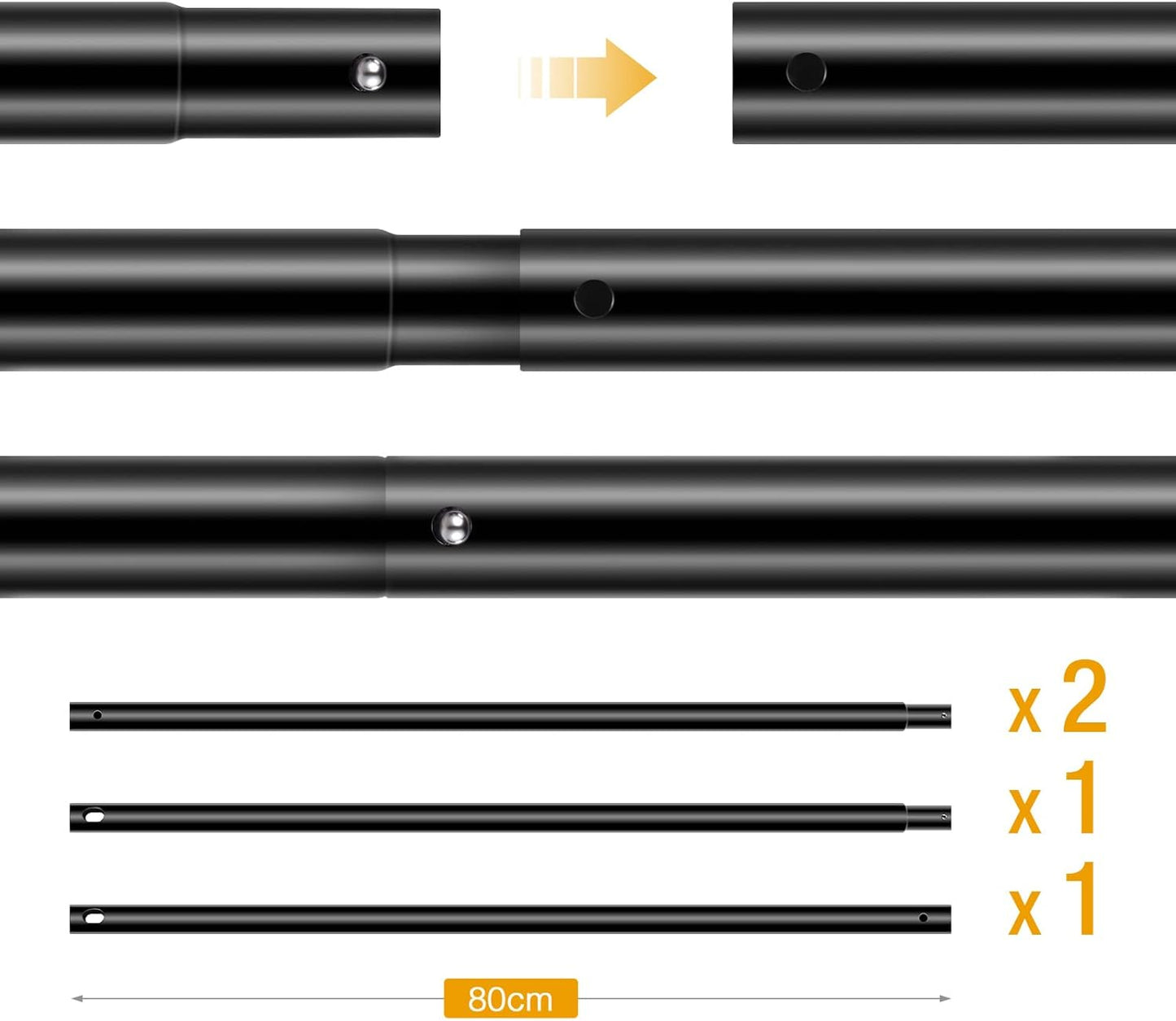 OMBAR YX-2030-1 Verstelbare foto-achtergrondstandaard - 2x3m - Voor portretten, productfotografie en video-opnamen - Telescopische fotostandaard met 4 achtergrondclips en 2 zandzakken