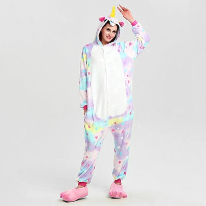 Leuke Eenhoorn Onesie Sterren Verkleedkleding - Volwassenen & Kinderen - XL (175–195cm)