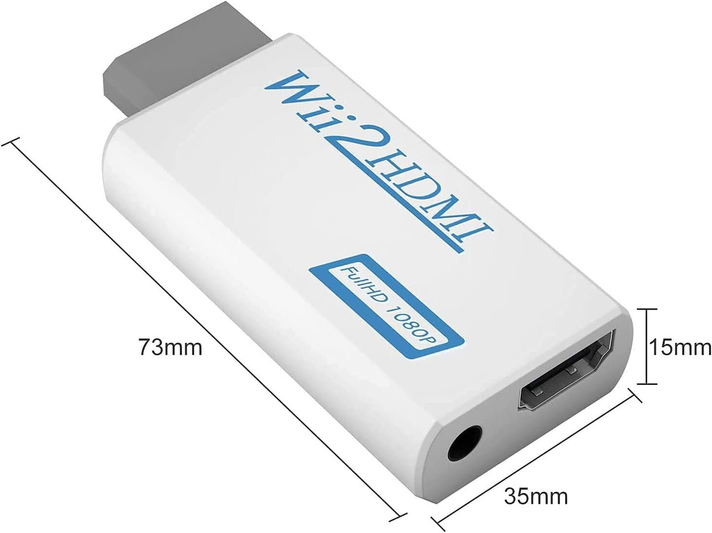 Wii naar HDMI-converter - Rybozen Wii naar HDMI-adapter - 1080P, 720P-poorten Uitvoer video en 3,5 mm audio - Ondersteunt alle Wii-weergavemodi - Snelheidsverhoging van 1 m - HDMI-kabel voor Wii-display