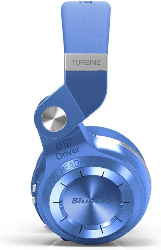 Bluedio T2+, T2 Plus Turbine Wireless Bluetooth Headphones with Mic/Micro SD Card Slot/FM Radio (Blue)