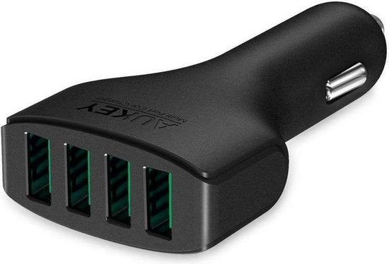 Aukey Autolader CC-01 - 4 USB poorten 9.6A - AiPower Technologie- Zwart