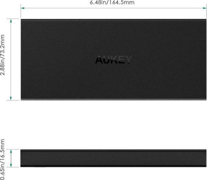 Aukey PB-T3 - 16000 mAh - Quick Charge techniek - 5V / 2.4A - Quick Charge uitgangen - geschikt voor diverse toestellen