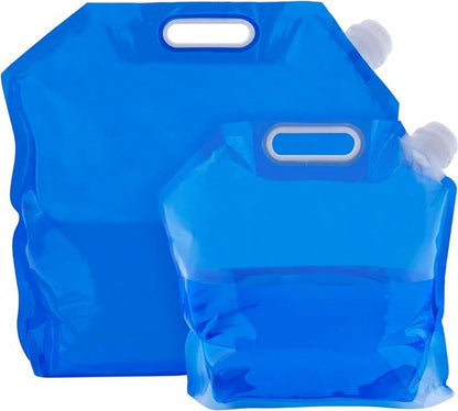 Water Canister, Foldable, Portable, Collapsible Drinking Water, 2 Pieces, 5/10 Liters, for Camping, Hiking, Picnics, Travel, BBQ