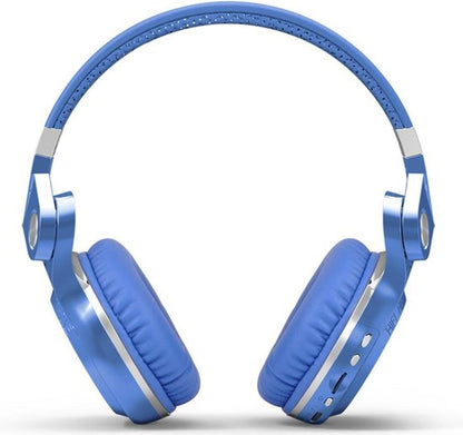 Bluedio T2+, T2 Plus Turbine Wireless Bluetooth Headphones with Mic/Micro SD Card Slot/FM Radio (Blue)