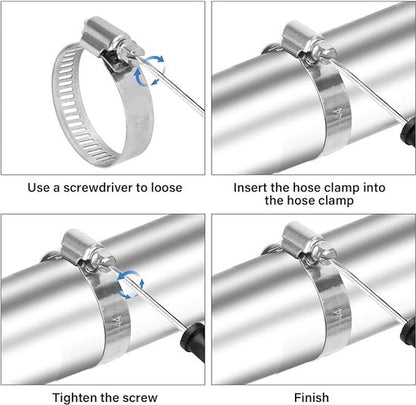 12 stuks slangklemmen 21-44 mm, slangklem van 304 roestvrij staal, sterke bescherming tegen roesten, hoogwaardige slangklemmen voor auto, motorfiets, boot, aquarium, grasmaaier