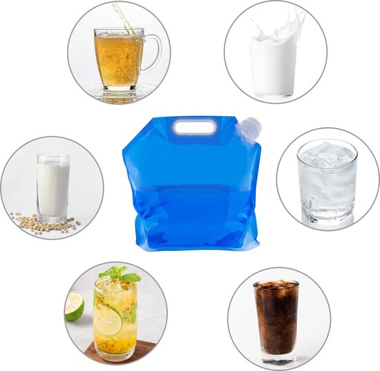 Water Canister, Foldable, Portable, Collapsible Drinking Water, 2 Pieces, 5/10 Liters, for Camping, Hiking, Picnics, Travel, BBQ