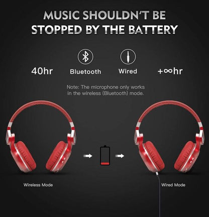 Bluedio T2S Rood (Turbine 2 Shooting Brake) Bluetooth-stereohoofdtelefoon draadloze hoofdtelefoon Bluetooth 4.1-hoofdtelefoon op de oortelefoon