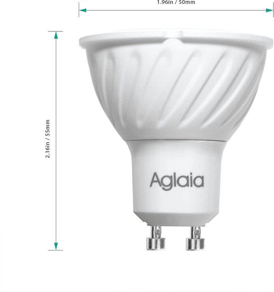 Aglaia LT-S8 Spotlight GU10 4W LED-lampen - Halogeen-equivalent 32 W - 3000 K warmwit en 340 - verpakking van 8 stuks LM