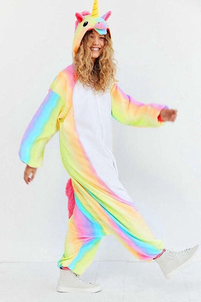 Onesie Unicorn Rainbow Fancy Dress - Children and adults - S