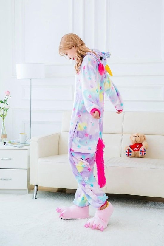 Eenhoorn Onesie Sterren Verkleedkleding - Volwassenen & Kinderen - XS (1.40 - 1.46 cm)