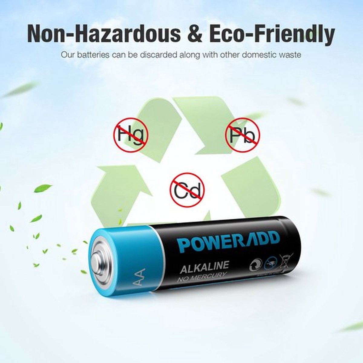 POWERADD 44 x Alkaline AA batteries - 1.5V Long lasting and durable LR06 - batteries