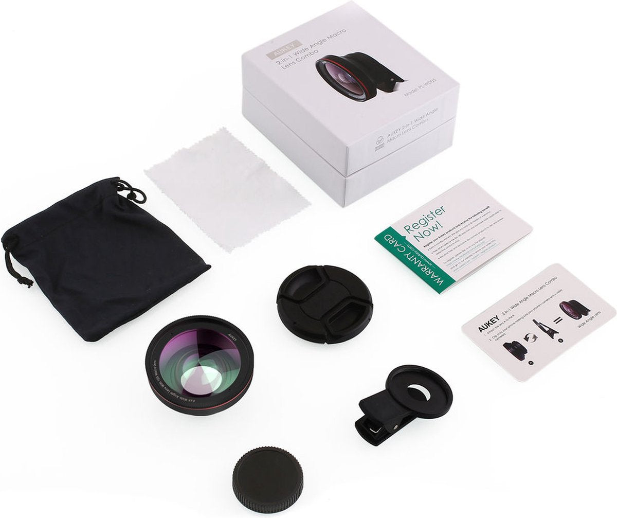 AUKEY Ora - Smartphone camera Lens - 2 In 1 Cell Phone Lens Kit PL-WD05