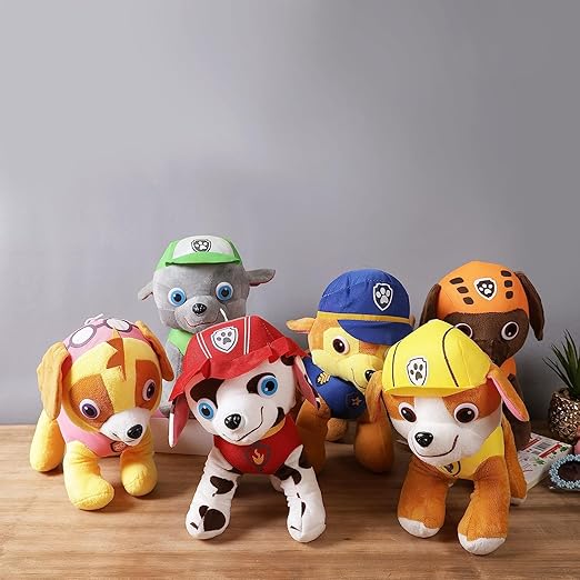 Paw Patrol Pluchen Speelgoed Set van 6 – Schattige Actiehond Knuffels-Zachte Speelkameraad en Decoratie voor Kinderen (20 cm)