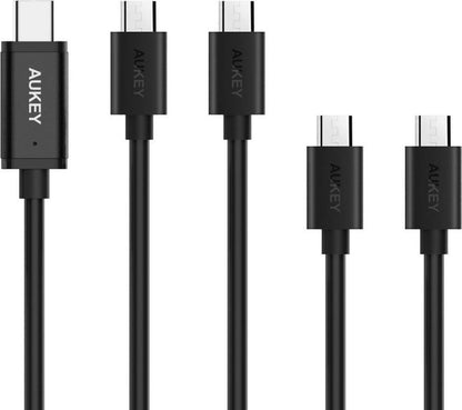 Aukey USB-C 1M 1x - MicroUSB 1M 2x - MicroUSB 0.3M 2x - 5 pack