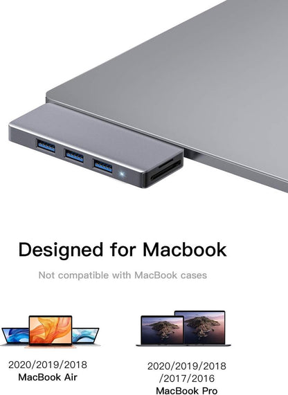 MOKAI START 6-in-2 USB-C Hub voor MacBook - Aluminium adapter met Thunderbolt 3 - 100W PD - 3 USB 3.0-poorten - Micro SD/SD-kaartlezer voor MacBook Pro en Air